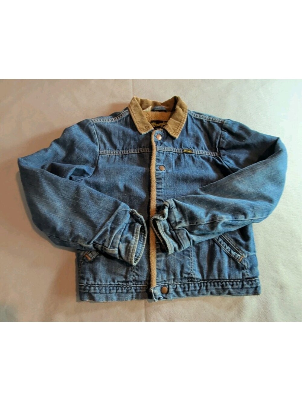 Vintage 70s Wrangler Sherpa Lined Denim Jacket Size XS